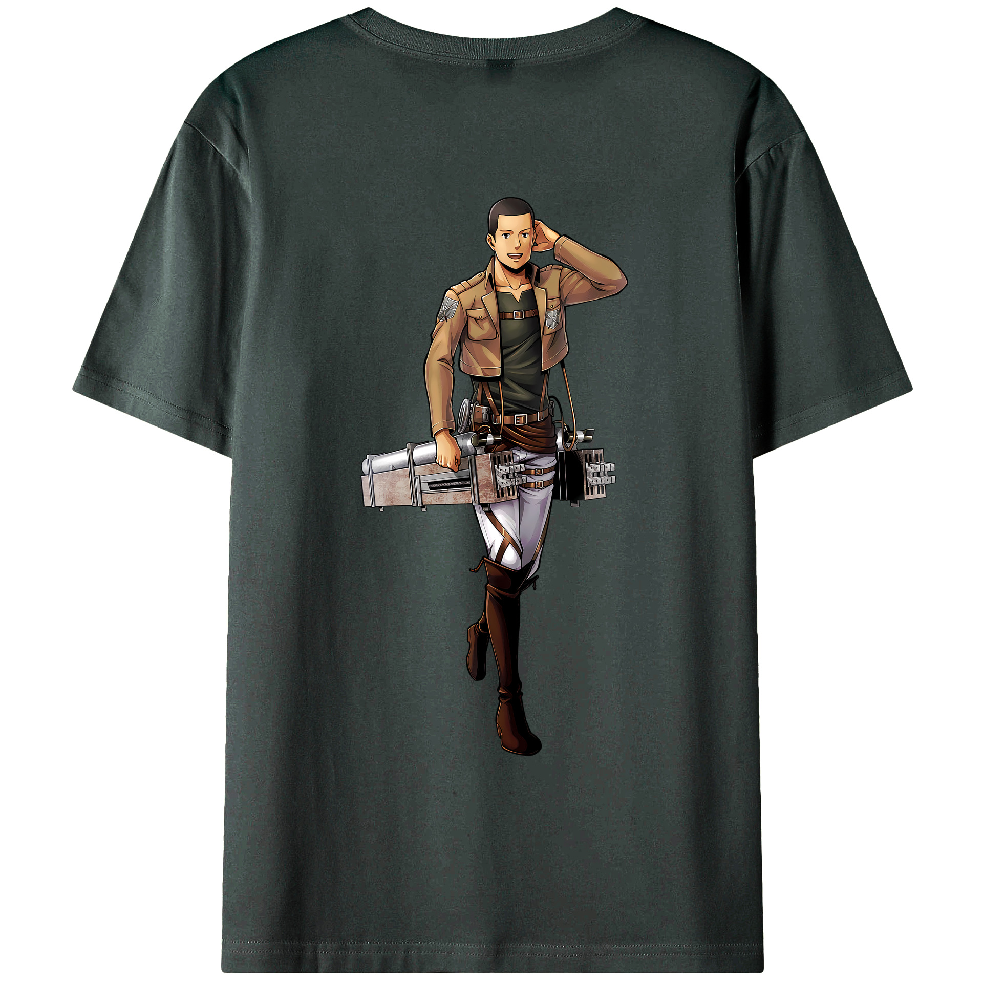 （画像用） 進撃の巨人 Attack on Titan 綿100％ メンズ半袖Tシャツ（バックプリント） 通気性